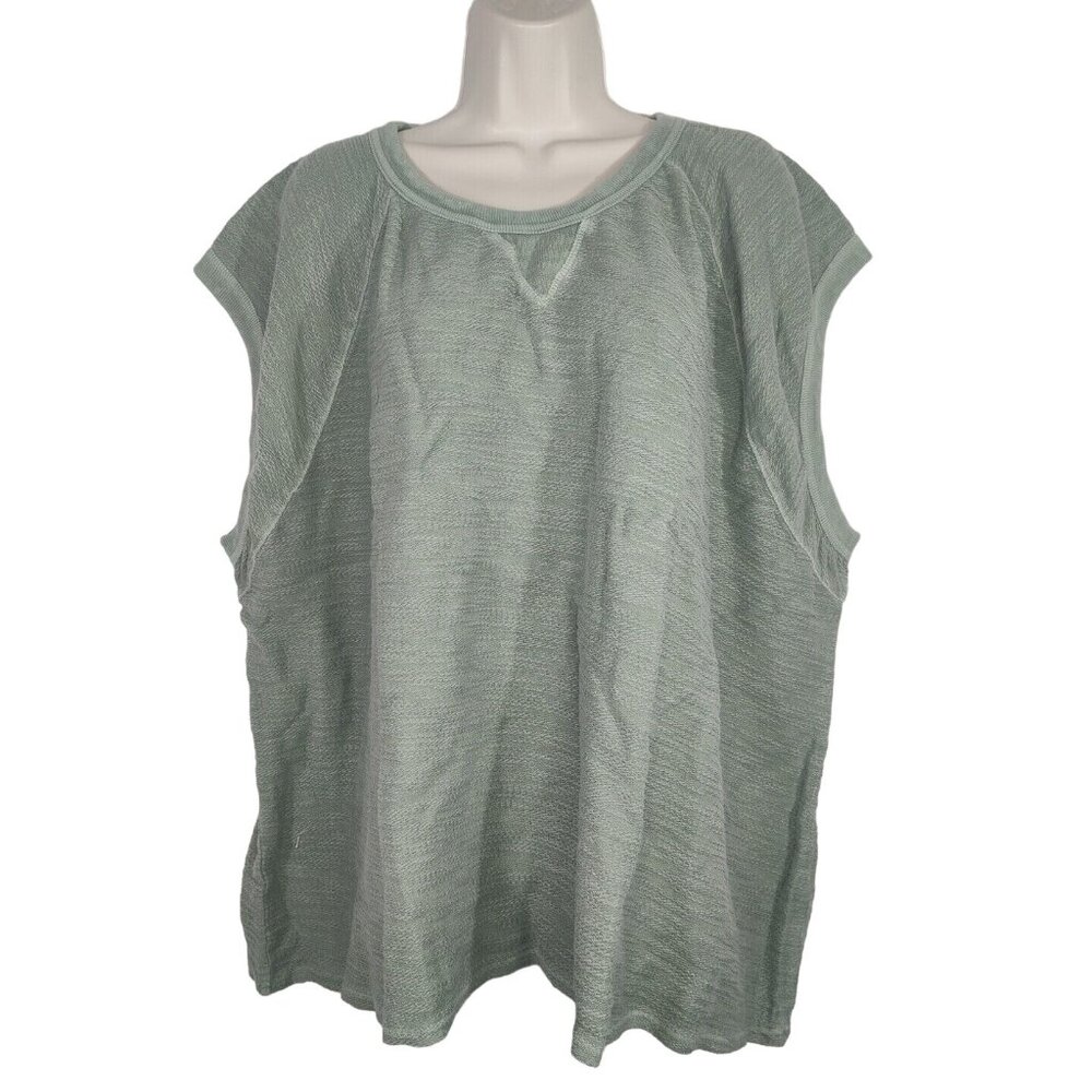 Universal Thread Sleeveless Muscle Shirt Textured Women Size 2X 20 22 Green NEW